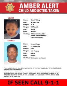 Selah Tillary Missing — AMBER Alert Issued for 4-Year-Old Last Seen in Los Angeles